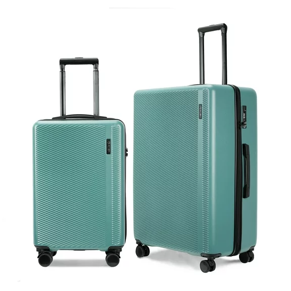 Ginza Travel 2 Piece Set Suitcase ABS Hardshell with Spinner Wheels, Lightweight Luggage Sets Travel Suitcase