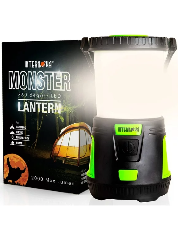 Internova Monster LED Camping Lantern, 2000 Lumens Output for Camping, Hiking, Emergency Use and Power Outages
