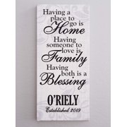 Personalized Home and Family Blessings Canvas, 5" x 11"