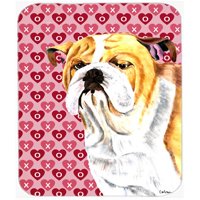 Bulldog English Hearts Love And Valentines Day Mouse Pad, Hot Pad Or Trivet