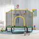 image 0 of 60'' Trampoline for Kids - 5ft Outdoor & Indoor Mini Toddler Trampoline with Enclosure, Basketball Hoop, Birthday Gifts for Kids, Gifts for Boy and Girl, Baby Toddler Trampoline Toys, Age 3-12, Green