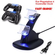 LED Dual Controller Charger Dock Station USB Fast Charging Stand For PlayStation PS4 Slim Controller