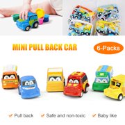 Amerteer Pull Back Cars for Toddlers, 6 Pack Construction Vehicles Toys for Baby Kids 1 2 3 Years Old Boys Child, Friction Powered Pull Back and Go Mini Vehicles for Kids Party Favors Birthday Game