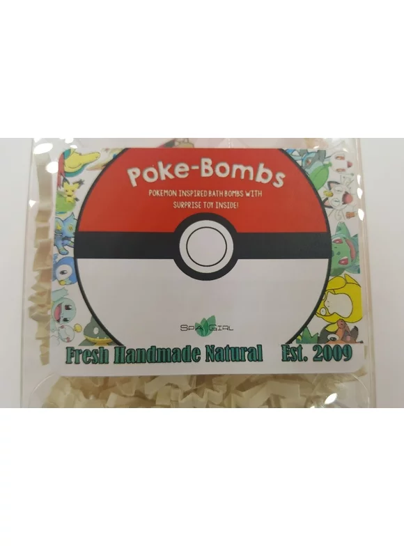 Spa Pure Kids Poke-Bomb Bath Bomb - with Poke-mon Toy Inside - USA Made (2 Pack)