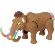 Best Choice Products Kids Walking Woolly Mammoth Animal Figurine Toy w/ Light-Up Eyes, Tusks, and Tail, Trumpet Sounds