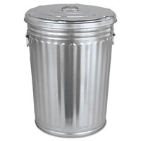 Magnolia Brush Pre-Galvanized Trash Can with Lid, Round, Steel, 20 gal, Gray