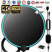 [Upgraded 2021] Amplified HD Digital TV Antenna Long 120+ Miles Range - Support 4K 1080p Fire tv Stick and All Older TV s Indoor Powerful HDTV Amplifier Signal Booster - 18ft Coax Cable