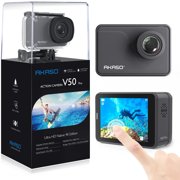 AKASO V50 Pro Native 4K30fps 20MP WiFi Action Camera with EIS Touch Screen 100 feet Waterproof Camera Support External Mic Remote Control Sports Camera with Helmet Accessories Kit