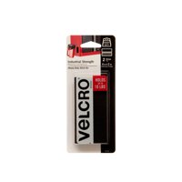 VELCRO Brand Heavy Duty Strips with Adhesive | Industrial Strength Roll, Cut Strips to Length | Strong Hold for Indoor or Outdoor Use, 4in x 2in Strips, Black, 2 ct