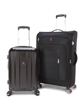 SwissTech 2 Piece Luggage Set Black, 29" Executive and Navigation 21" (Walmart Exclusive)