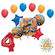 Mayflower Products Hot Wheels Party Supplies 4th Birthday Balloon Bouquet Decorations