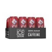 Sparkling Ice +Caffeine Naturally Flavored Sparkling Water, Cherry Vanilla 16 Fl Oz, (Pack of 12)