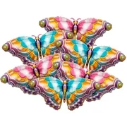 FANNUOYI 6PCS Butterfly BalloonsColorful Mylar Butterfly Balloon for Fairy Butterfly Themed Party Wedding Birthday Party Supplies Baby Shower Decorations