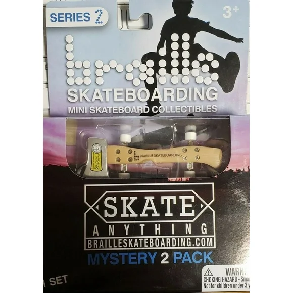 Braille MINI Skateboard 2-pack Axe Theme & Mystery Series 2 Fingerboards