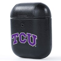 TCU Horned Frogs Air Pods Leather Case - Black