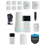 SimpliSafe home security professional system, Base Station, Wireless Keypads, Entry Sensors, Motion Sensors, SimpliCam, Panic Button, Key Fob, Extra 105dB Siren, Sign