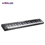 WORLDE Blue whale 88 Portable USB MIDI Controller Keyboard 88 Semi-weighted Keys 8 RGB Backlit Trigger Pads LED Display with USB Cable