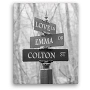 Personalized Signs Of Love 11" x 14" Canvas, Black and White