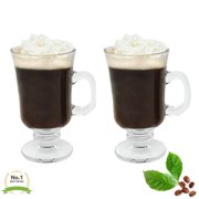Irish Coffee Mug Regal Shape 8 oz Set of 2 Thick Wall Glass Cappuccinos, Mulled Ciders, Hot Chocolates, and more!