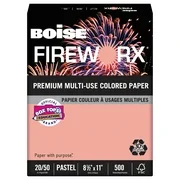 BOISE FIREWORX Premium Multi-Use Colored Paper, 8.5" x 11" Letter, Jammin' Salmon, 20 lb., 1 Ream (500 Sheets)