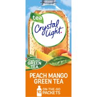 Crystal Light Peach Mango Green Tea Naturally Flavored Powdered Drink Mix, 10 ct On-the-Go-Packets