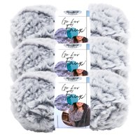Lion Brand Yarn Go For Faux Chinchilla Faux Fur Super Bulky Polyester Gray Yarn 3 Pack