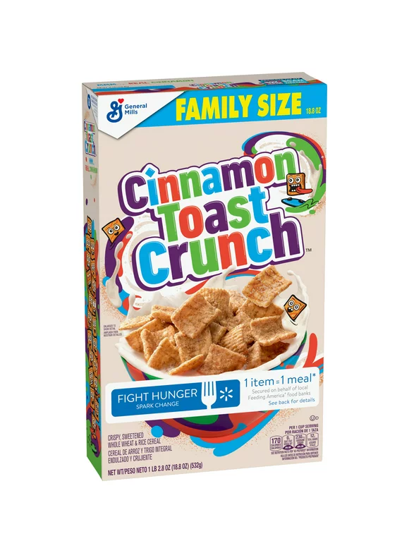 Original Cinnamon Toast Crunch Breakfast Cereal,18.8 OZ Family Size Cereal Box