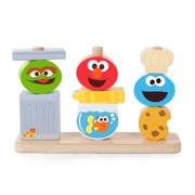 Bright Starts Mix & Match Sesame Street Friends Wooden Stacking Toy, Ages 18-36 months