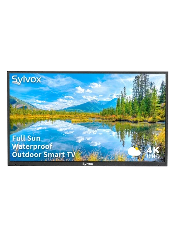 Sylvox 55 inch Full Sun Outdoor TV 2000 Nits 4K UHD LED Smart TV IP55 Waterproof TV (Pool Series)