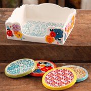 The Pioneer Woman Flea Market Stoneware Coasters & Napkin Box Set