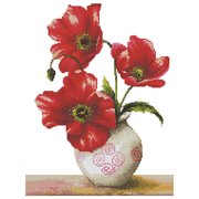 Chinatera Flowers 14CT Stamped Cross Stitch Needlework Embroidery (H334 Corn Poppy)