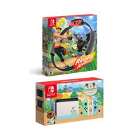 2020 New Nintendo Switch Animal Crossing: New Horizons Edition Bundle with Ring Fit Adventure Set: Game, Ring-Con and Leg Strap - Limited Console & Best Fitness Game!