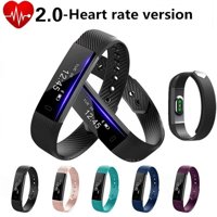 Fiecerwolf ID115 Smart Bluetooth Bracelet Heart Rate Monitor Activity Tracker Fitness Watch Smart Band Waterproof Wristbands for IOS Android