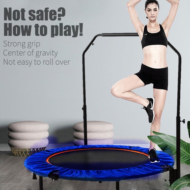 Foldable 40" Mini Trampoline Rebounder, Max Load 300lbs Rebounder Trampoline Exercise Fitness Trampoline for Adult Indoor/Garden/Workout Cardio