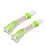 2pcs Double Sided Car Vent Air-Condition Blind Cleaner Window Cleaning Brush