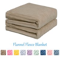 Luxury Soft Flannel Fleece Throw Blanket for Couch Bed Taupe 59" x 78"