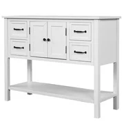 Console Side Entryway Table, Rectangular Console Table with Solid Wood Legs for Living Room Office Bedroom Hallway, Modern Console Sofa Entryway Table with Strong Sturdy Construction - 43'', H021