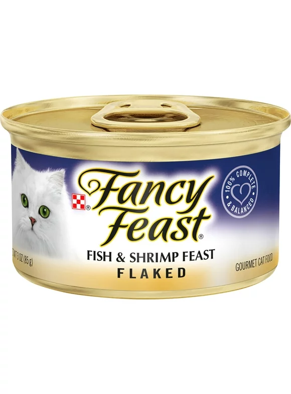 Fancy Feast Flaked Fish & Shrimp Wet Cat Food, 3 oz Can