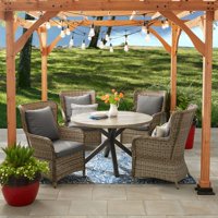 Better Homes and Gardens Victoria Outdoor Dining Patio Set, Cushioned Wicker 5 Piece