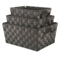 Whitmor Woven Strap Storage Baskets - Set of 3 - Espresso