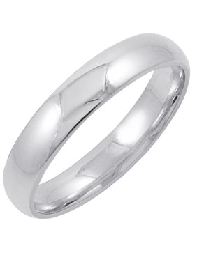 Men's 10K Yellow or White Gold Solid 4mm Comfort Fit Plain Wedding Band  (Available Ring Sizes 8-12 1/2)