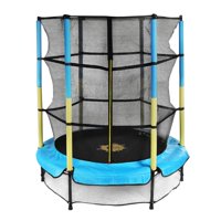 55 Inch Kids Toddler Trampoline with Mesh Enclosure,Child Fitness Exercise Jumping Round Trampoline Bed for Outdoor Indoor