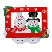 DIBSIES Personalization Station Personalized Mr and Mrs Snowman Couples Christmas Ornament