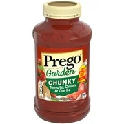 Prego Pasta Sauce, Garden Harvest ChunkyTomato Sauce with Onion and Garlic, 45 Ounce PET