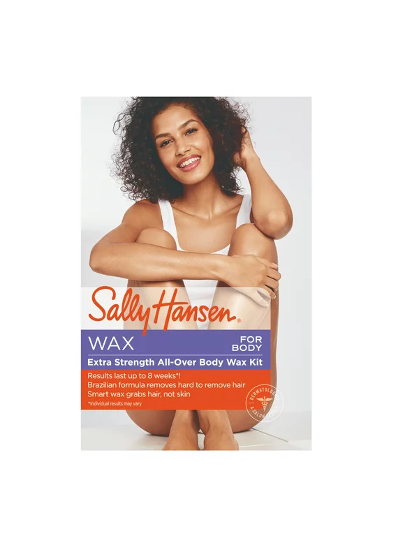 Sally Hansen Extra Strength All-Over Body Wax Hair Removal Kit, 1 Count, 8 Fl Oz, Salon Results, Long Lasting