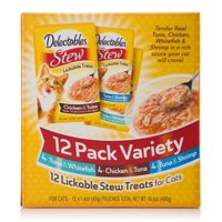 Delectables Lickable Cat Treats Stew Variety Pack, 12 Count (16.8 oz.)