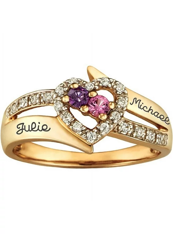 Personalized Keepsake Enchantment Promise Ring with Birthstones