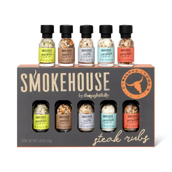 Smokehouse by Thoughtfully, Steak Rubs Gift Set, Set of 5