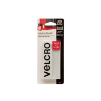 VELCRO Brand Heavy Duty Strips with Adhesive | Industrial Strength Roll, Cut Strips to Length | Strong Hold for Indoor or Outdoor Use, 4in x 2in Strips. White . 2 ct.
