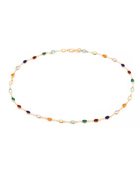 Peermont Peermont Dark Multi-Colored Infinity Anklet with Oval-Cut Crystals